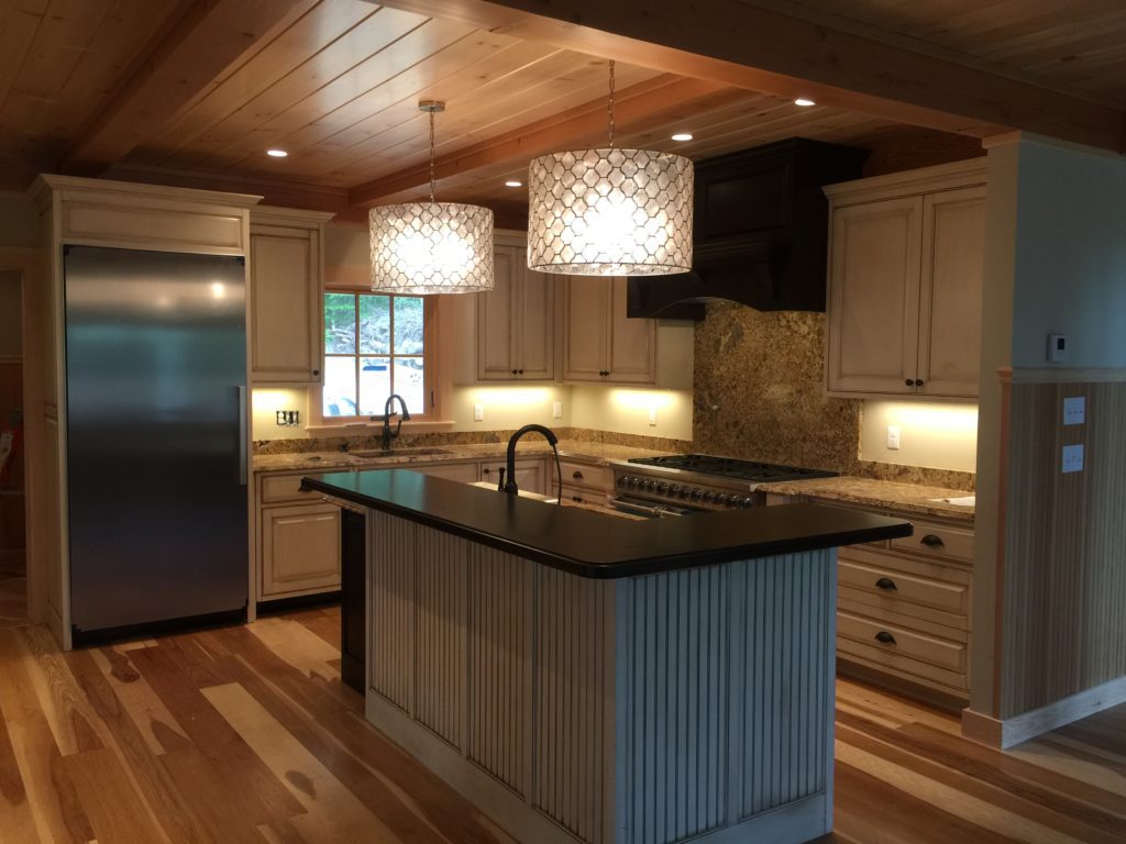 custom home cabinetry build with kitchen island