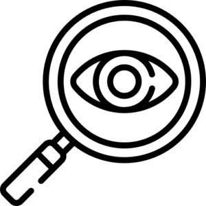 eye under magnifying glass icon